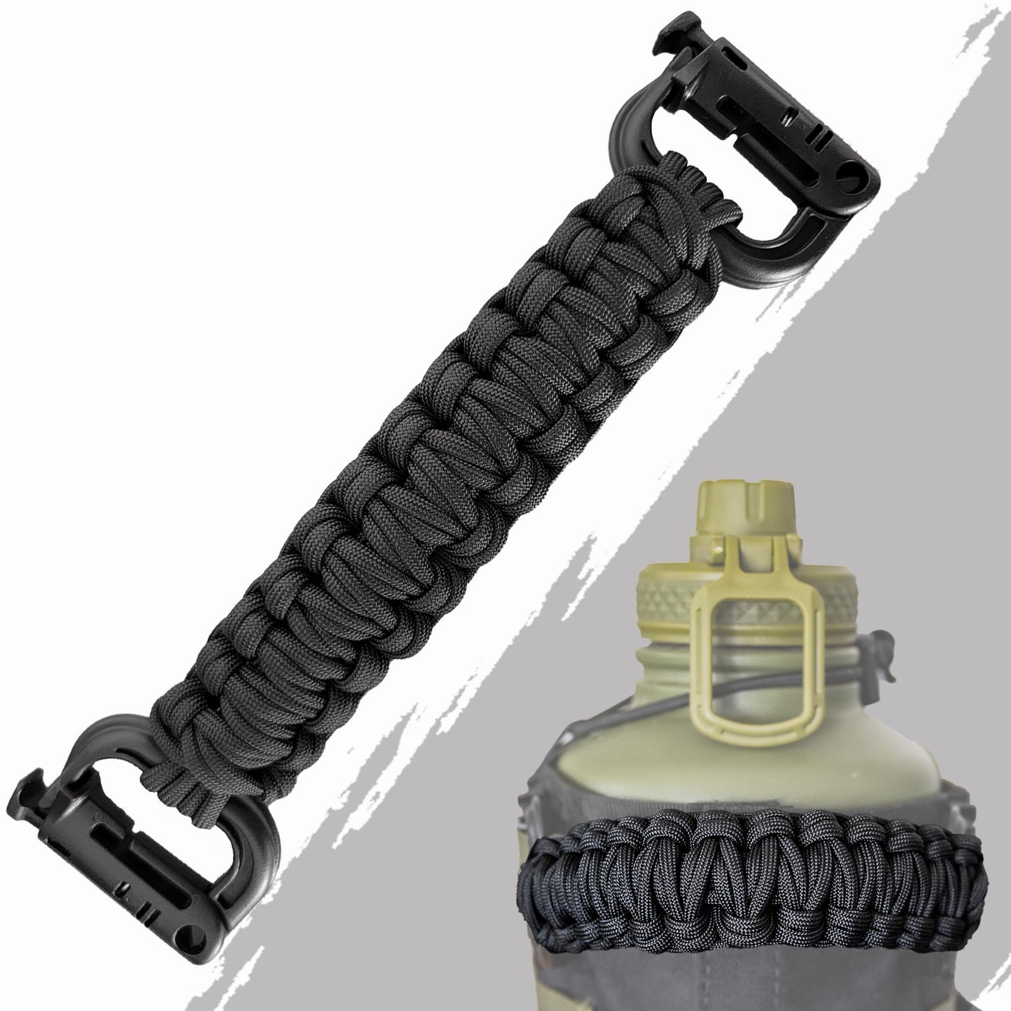 Iron Infidel Paracord Handle for Battle Bottle (Solid, Black)