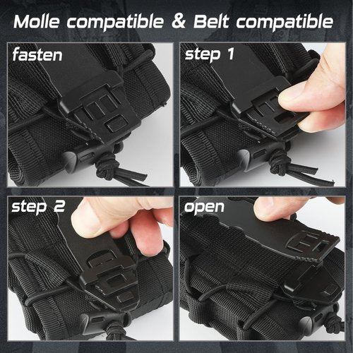 Molle Handcuff Pouch,Molle Handcuff Case for Duty Belt Vest,Adjustable Tightness to Fit Asp/Hinged/Chain/Folding Rigid Hand Cuff,Law Enforcement Accessories