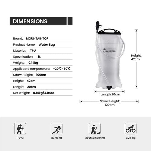 MOUNTAINTOP 70L Internal Frame Backpack with 3L Hydration Bladder