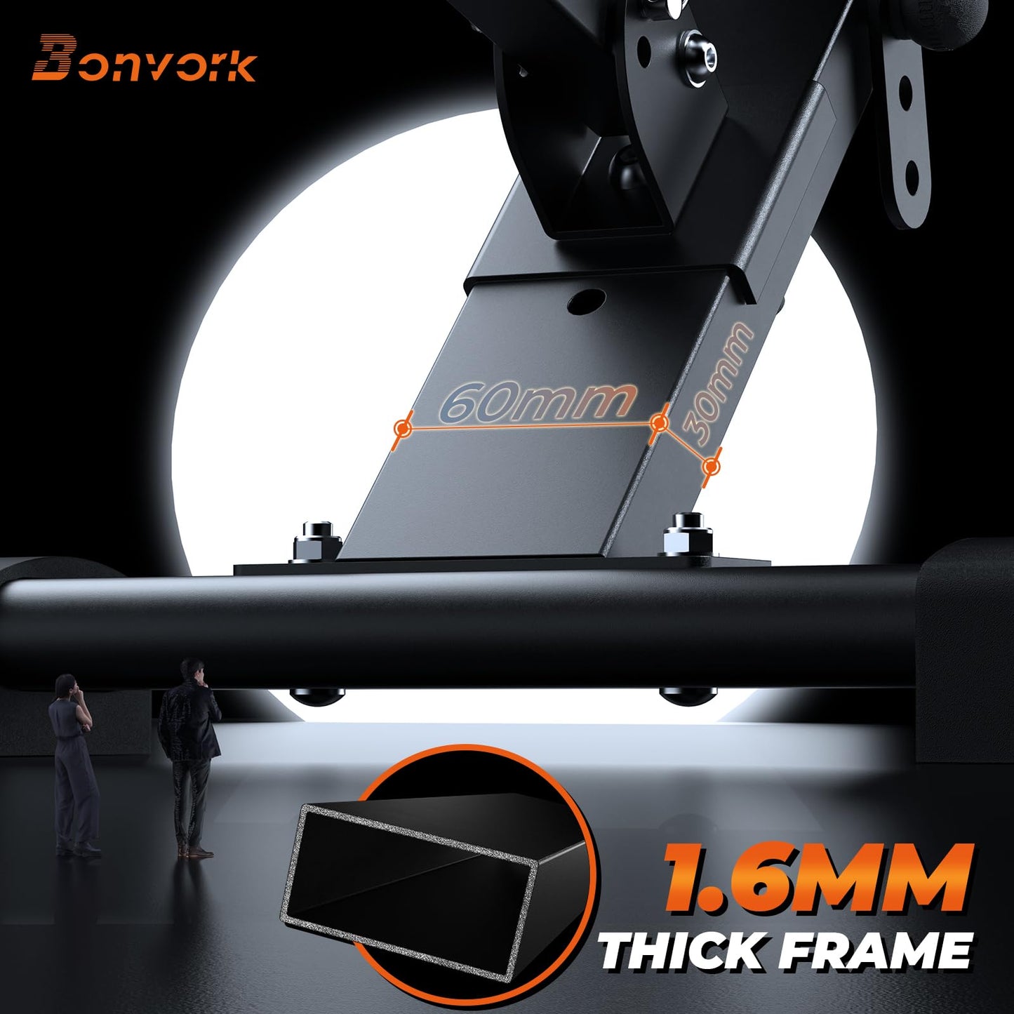 800LBS Adjustable Weight Bench - Bonvork Foldable Workout Bench Press with 20.5'' Extended Base for Home Gym, Folding Decline Incline Strength Training Bench for Full Body Exercise - 2024 Version