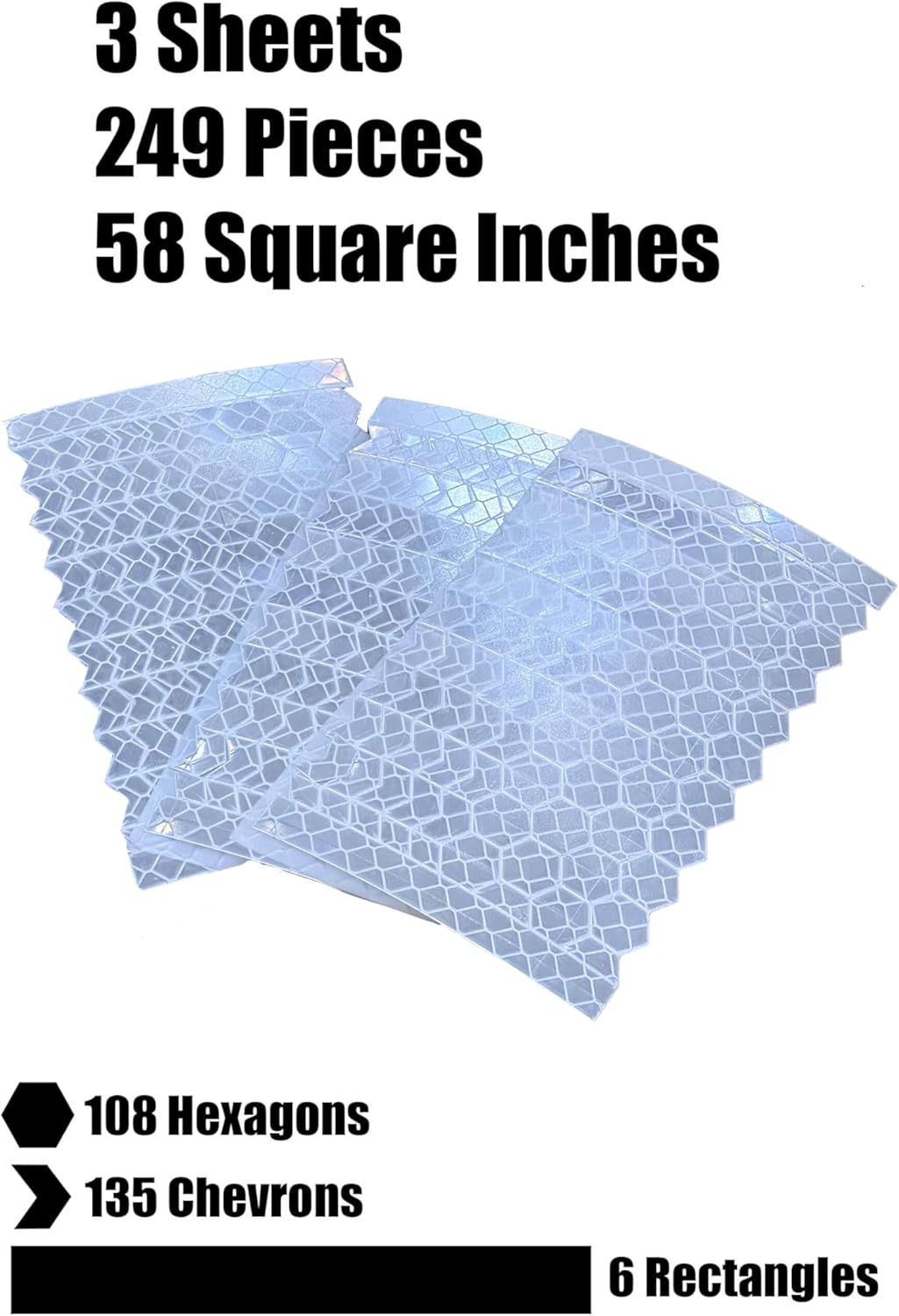 330 Reflective Stickers for Hard Surfaces Oval 5 Pack - Bicycle Frame, Helmet, Stroller, Scooter, Pedals - 5 Sheets - 3.5 x 5.5 Inch Sheet - 150 Retro Reflective Stickers 330 Candle Power