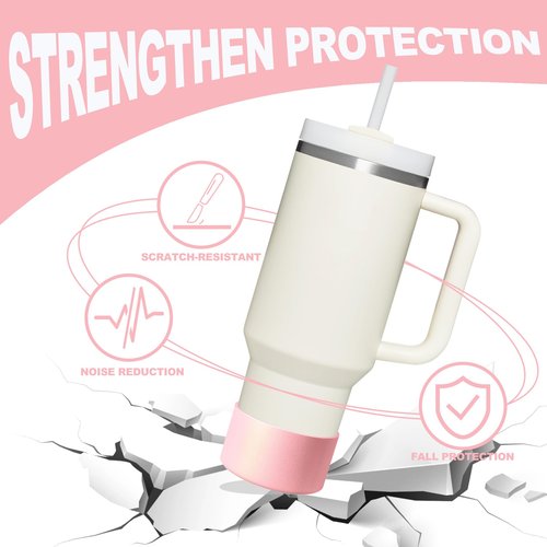 Protective Silicone Boot with Metallic Matte Luster, Compatible with Stanley/Simple Modern 20-40oz Hydro Flask Water Bottle 12-24oz and More Tumblers with 2.8-3in Bottom Anti-Slip Sleeve Cover