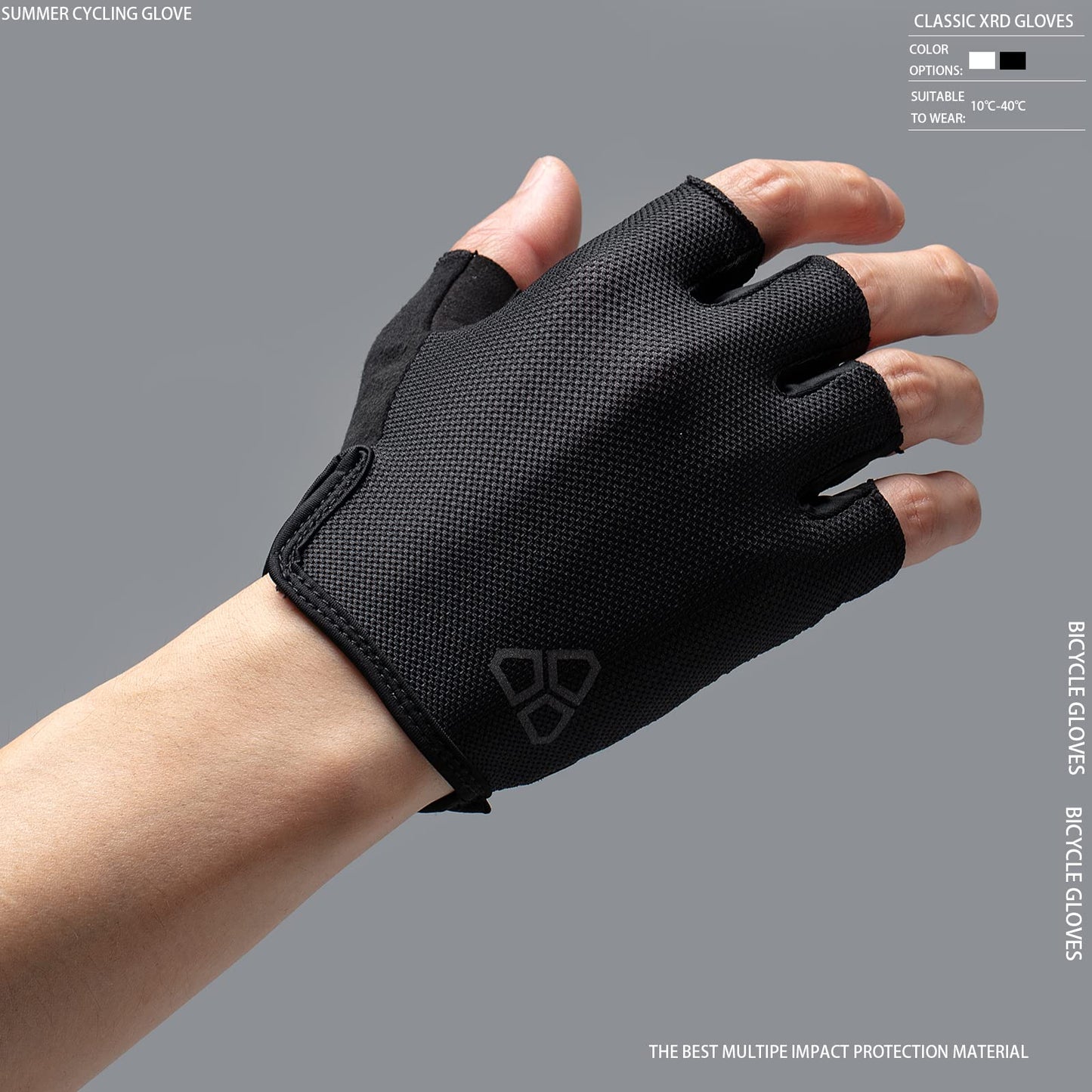 DUEECO Cycling Gloves - Anti-Slip, Shock-Absorbing XRD Pad, Light Weight Breathable MTB Biking Gloves for Men & Women (Black, X-Large(Palm Width 9-9.5cm))