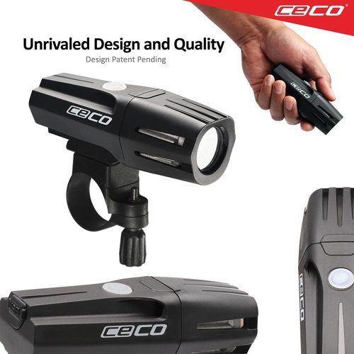 CECO-USA: 1,000 Lumen USB Rechargeable Bicycle Headlight – HARD MOUNT VERSION - Tough & Durable IP67 Waterproof & FL-1 Impact Resistant– Super Bright Model F1000 – For Commuters, Road & Mountain Bikes
