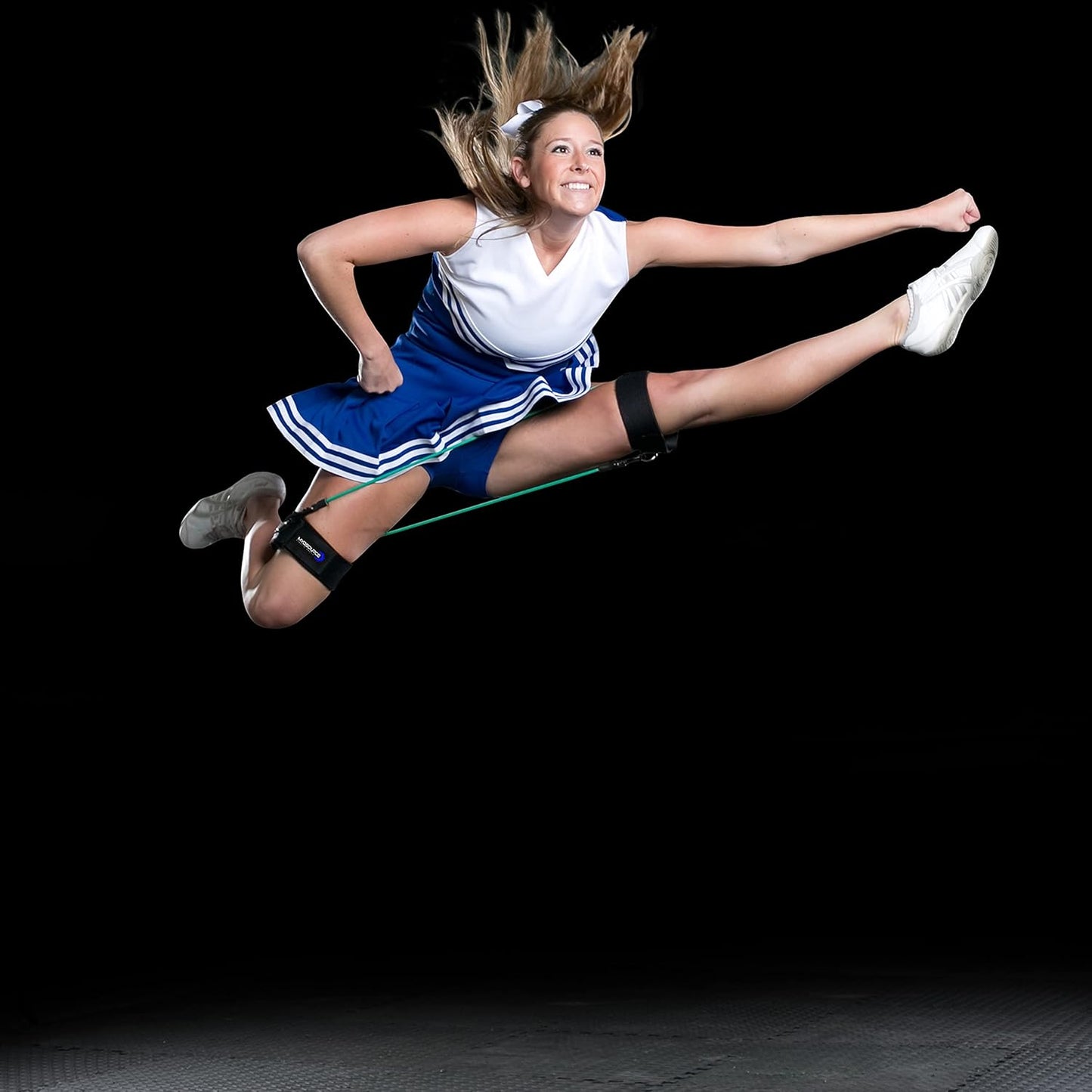 Cheer Kinetic Bands Cheerleader Flexibility and Strength Training | Improve Jumps, Stunts, Landings | 4-Level Leg Resistance Bands & 12 Stunt Strap Color Options, Digital Training Downloads