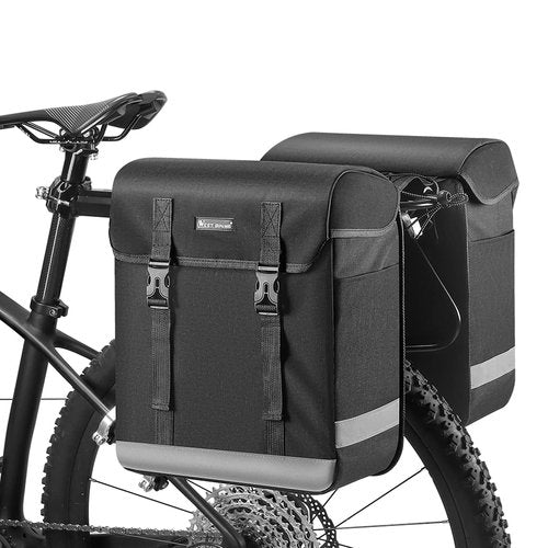 BAIGIO Bike Double Pannier Bags Waterproof Bicycle Rear Seat Panniers Pack with Reflective Stripe