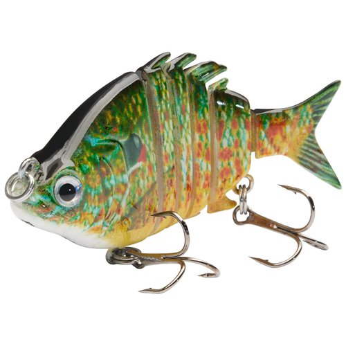 Bassdash SwimPanfish 2.5”/0.34oz Hard Bluegill Swimbaits Multi Jointed Topwater Trout Bass Fishing Crank Lure,Pack of 4