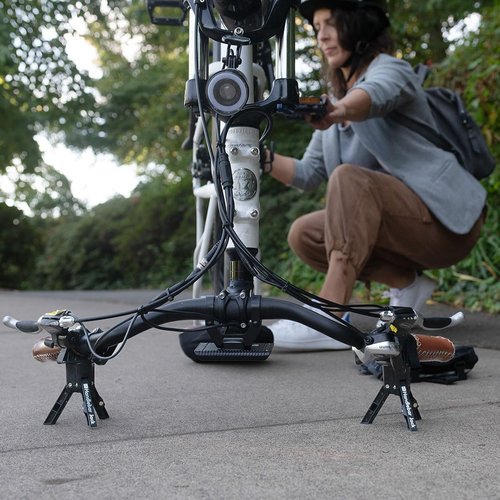The Original Handlebar Jack Portable Repair Stand V3 for eBikes, Bundle with Stand and Reflective Stickers | Compatible with all Electric Bikes | Set of 2 Jacks