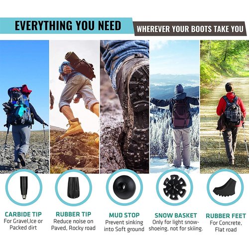 YIEUS Foldable and Retractable Trekking Pole - Lightweight, Adjustable Hiking Stick for Outdoor Enthusiasts, Backpackers, and Seniors - Durable Aluminum Alloy, Ergonomic Grip, All-Terrain Support