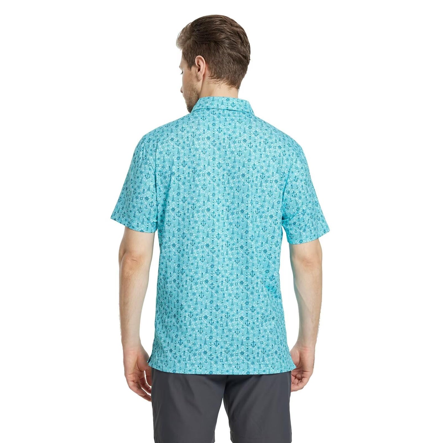 M MAELREG Golf Shirts for Men Dry Fit Print Patterns Performance Moisture Wicking Mens Polo Shirts Short Sleeve