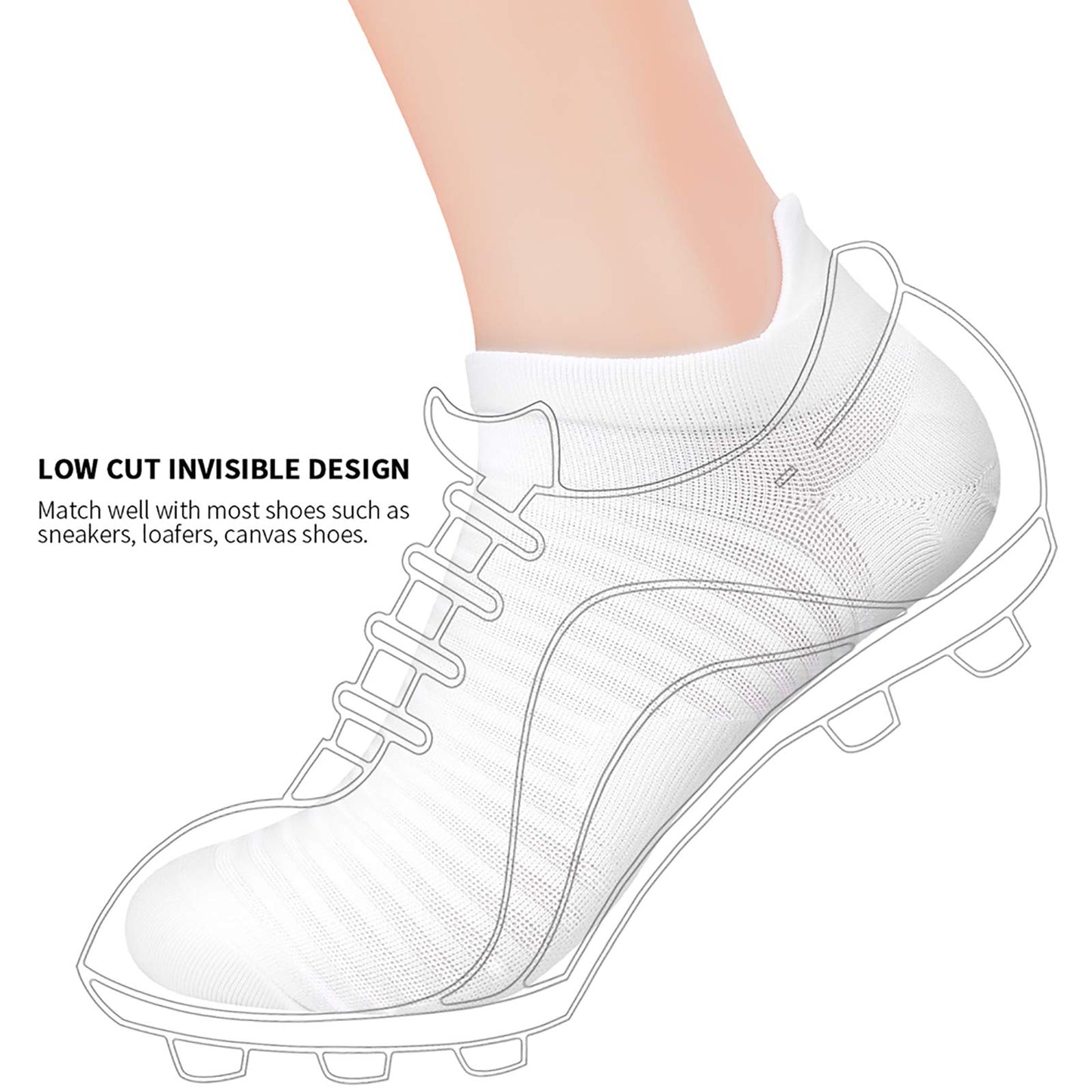 Compression Ankle Socks (6 Pairs) for Men & Women, Running Socks With Arch Support