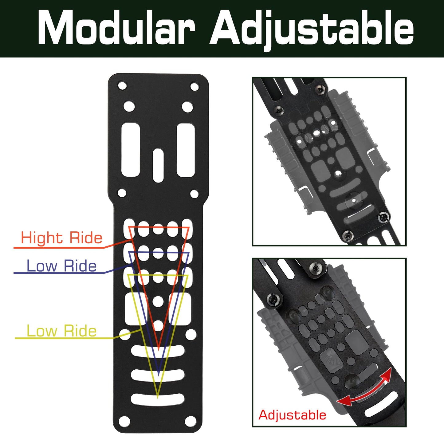 Guayma Drop Leg Holster Adapter Duty Belt Accessories for QLS Kit,Modular Holster Adapter with Thigh Strap Airsoft Tactical Police Gear,BK
