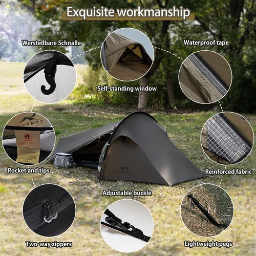 MC TOMOUNT Bivy Tent Ultralight 2.42LBS 1 Person Backpacking Tent for Camping Hiking