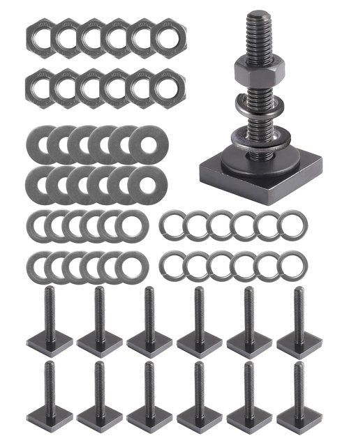 T Slot Bolts for Thule, Yakima Roof Rack Cross Bars, Platform, Cargo Basket, Stainless Square T Track Bolt Adapter to Secure Bike/Ski/Kayak Rack, Solar Panel, Awning, 4mm Thick