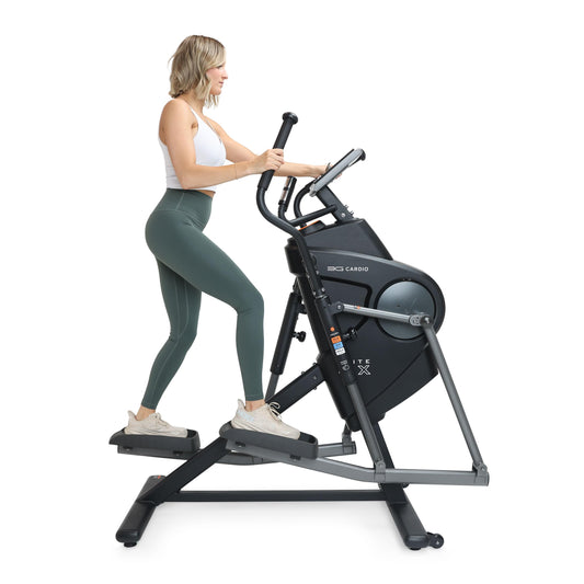 3G Cardio Elite EM X Elliptical Trainer Machine with 18”- 23” Adjustable Stride, Small Space Saving 49.2” Footprint, FreeSync™ FTMS Smart HD Connectivity, 350LB Max Weight, 5 Year Parts Warranty.