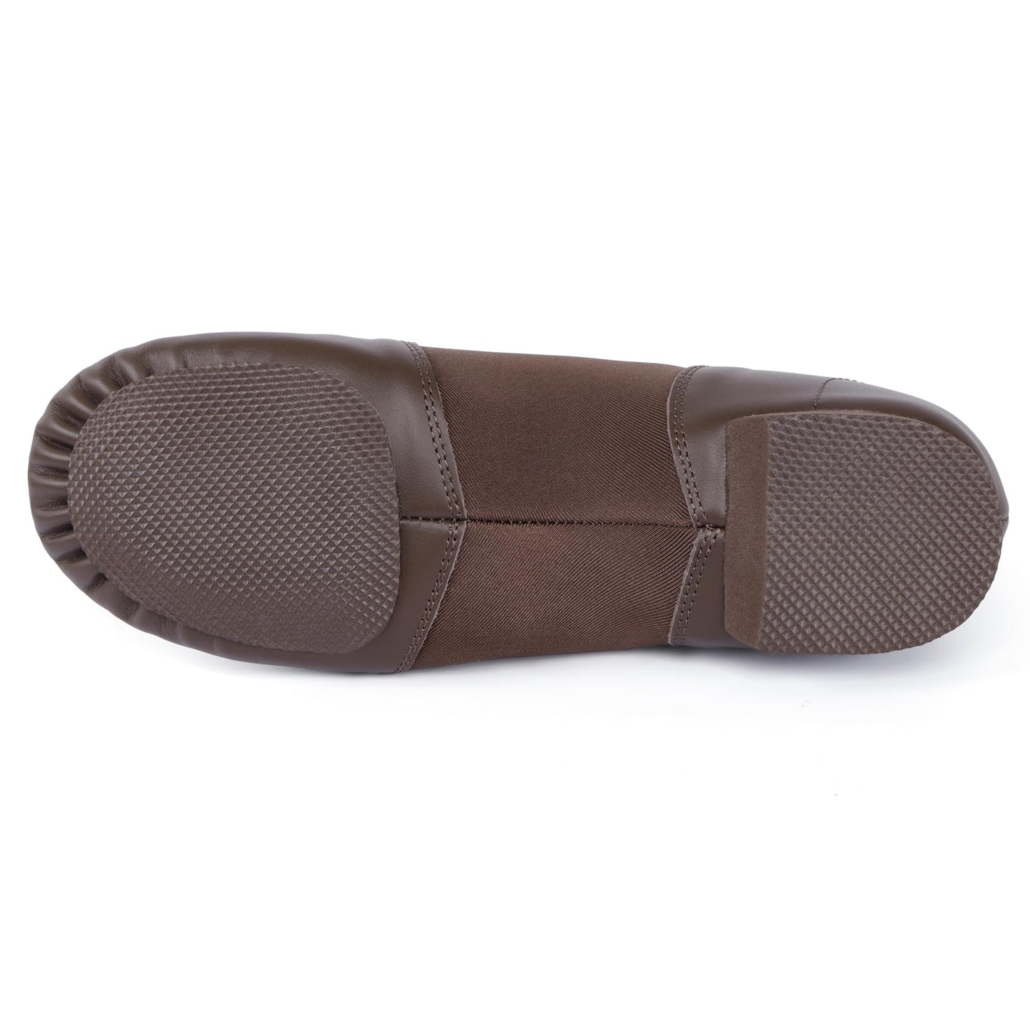 Linodes Unisex Leather Upper Jazz Shoe Slip-on Dance Shoes for Women and Men Coffee 7.5M