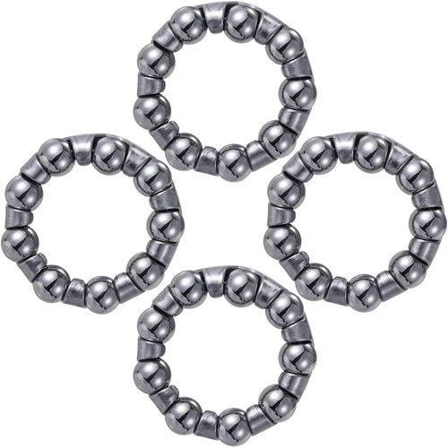 Pndeyo 4pcs 1/4" x 9 Balls Bike Ball Bearing Retainer, Stainless Steel Bottom Brackets Bearings, Axle Wheel Ball Crank Bearings Repair Accessories for Mountain Low Speed Bikes- Black