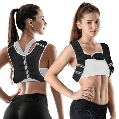 WIN4ALL Weighted Vest Men Women, 6lb/8lb/12lb/16lb/20lb Weighted Vest, Adjustable Women Weight Vest for Walking, Strength Training, Running, Fitness, Muscle Building, 12Lbs, Black
