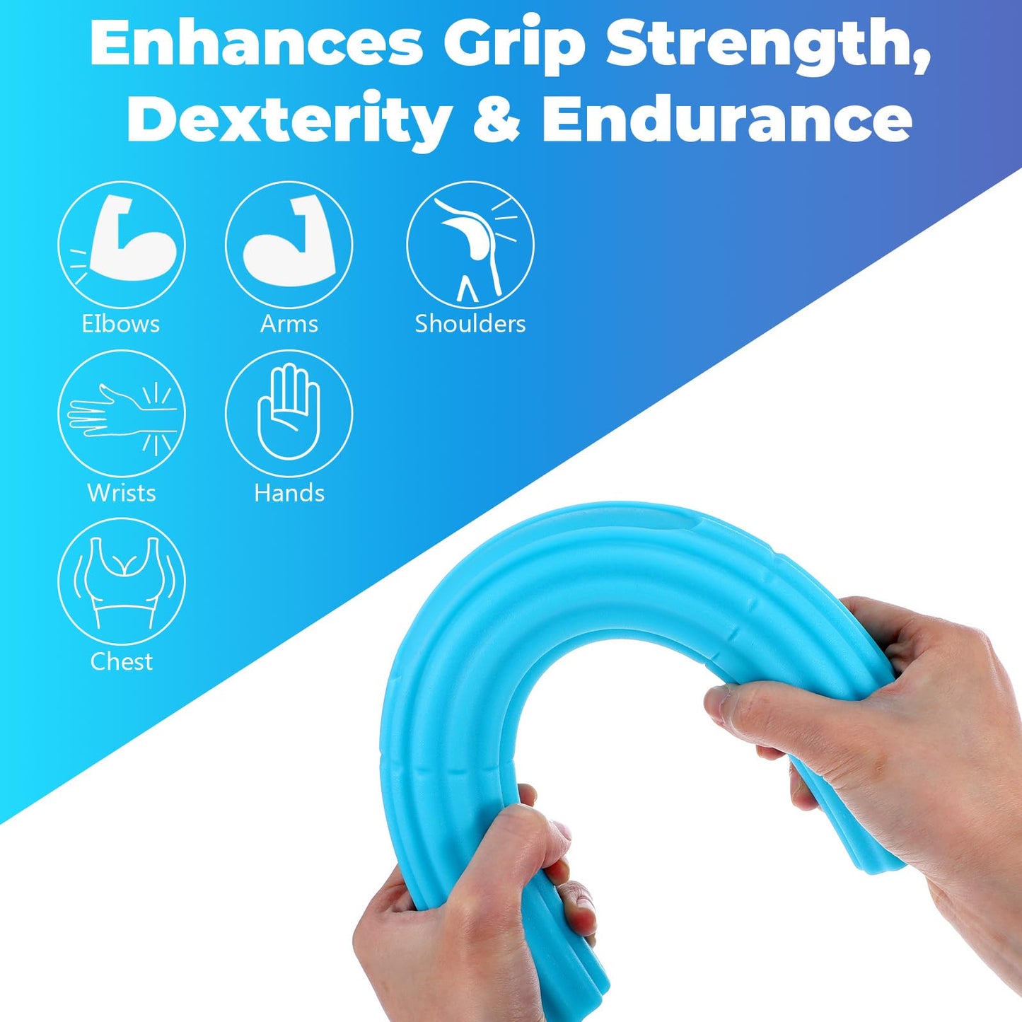 3 Pcs Twist Hand Exerciser Bars for Physical Therapy - Relieves Tendonitis Pain & Improve Grip Strength - Tennis Elbow, Golfer's Elbow, Tendonitis, Wrist, Forearms Pain Relief Hand Therapy Bar