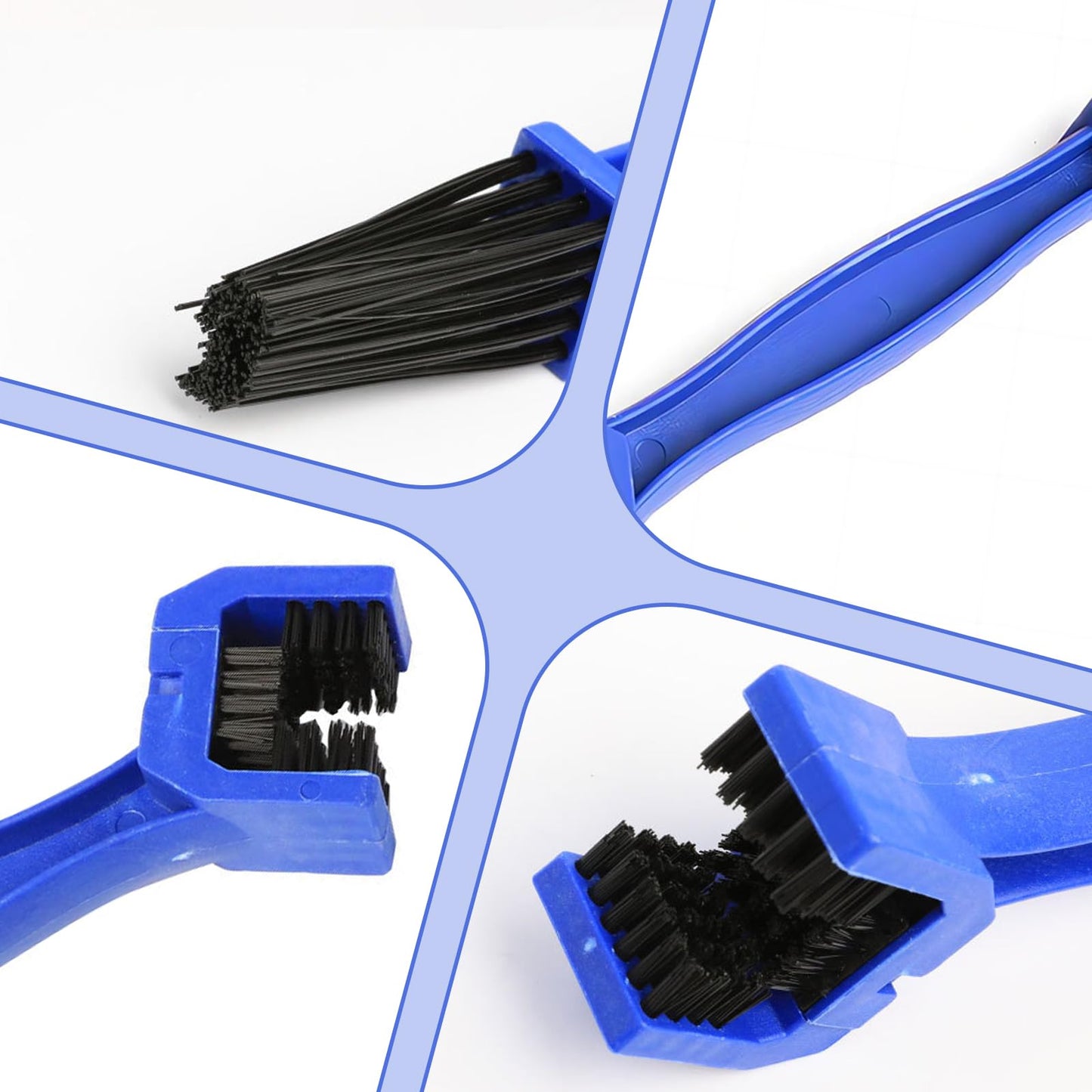 jokormo 1 PC Motorcycle Chain Cleaning Brush, 10" Double-Headed Design Snug Fit Chain Details Dust Brush, Bicycle Chainring Save Effort Washer, Universal for Motorcycle Bike Cleaning Tool (Blue)