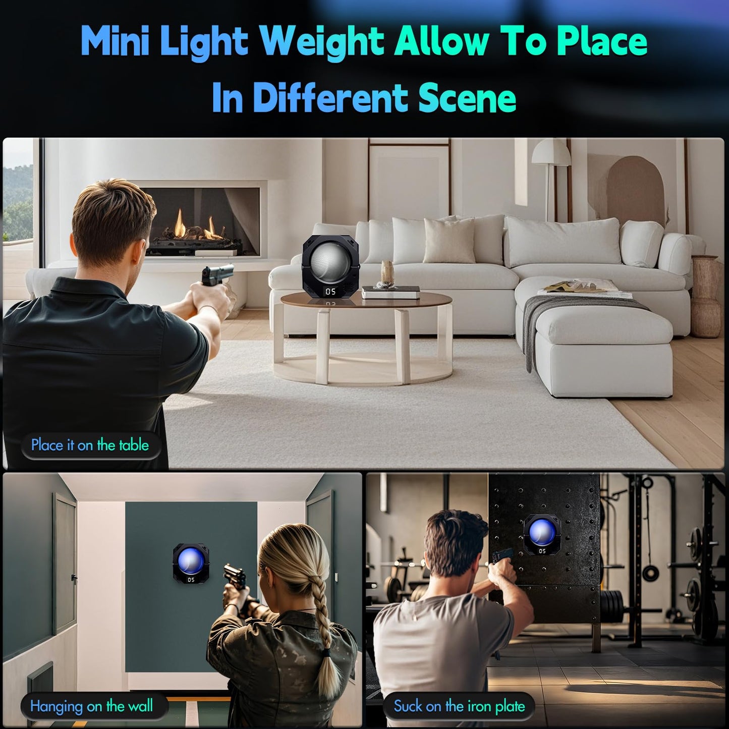 Alizwayle Dry Fire Training System,Portable Fast Charge Electronic Target Compatible with Most of Training Cartridges 9mm for Practive (Upgraded)