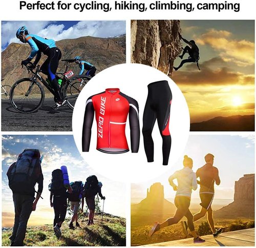 Men's Breathable Long Sleeve Cycling Jersey - Soft Polyester for Outdoor Sports