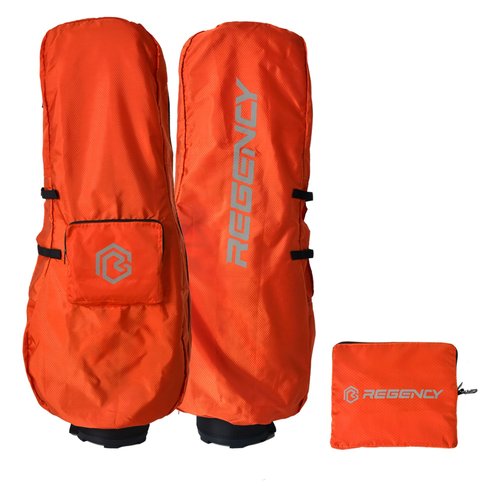 Regency Golf Bag Travel Rain Cover - Premium Waterproof Storage Protector for Golf Clubs, Durable Golfbag Club Covers - Universal Fit, Easy Access Design (Orange)