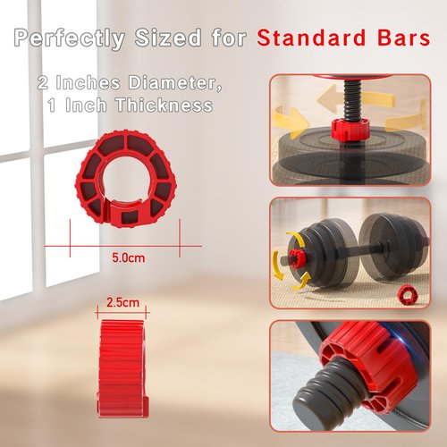 YAFIYGI 2 Packs Weight Clips for Bars Barbell Clips Locks Spinlock Collars Screw Lock for Dumbbell Bar Anti-SlipWeighted Collar for Lifting Accessories Secure Locks Ideal for Dumbbells and Weights