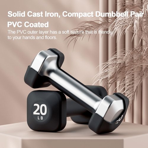 Personalized 20LB Dumbbell Set of 2, 2025 Latest Cast Iron Frosted Hand Weight, 2 In 1 Square Dumbbells and Push Up Bar, Elevate Your Home Gym Aesthetic (Sold in One Pair Not All Sets)