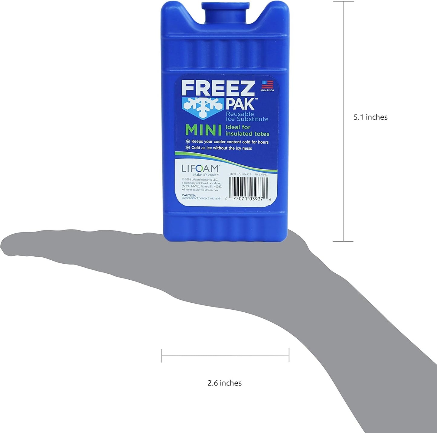 Freez Pak Hold 6 Can Soda Beer Coolant Reusable Ice Pack