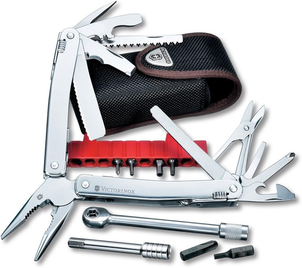 Victorinox Swiss Army Swisstool with Nylon Pouch Stainless Steel, 115mm