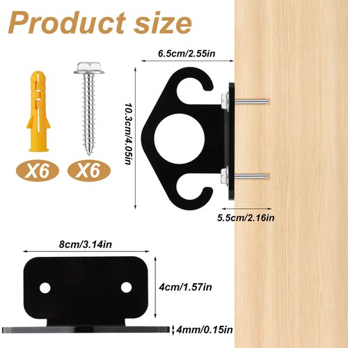 PEUTIER 3pcs Resistance Band Anchor, Wall Mount Workout Anchors Resistance Band Hooks with Screws Home Suspension Training Kit Accessories for Home Gym Workouts