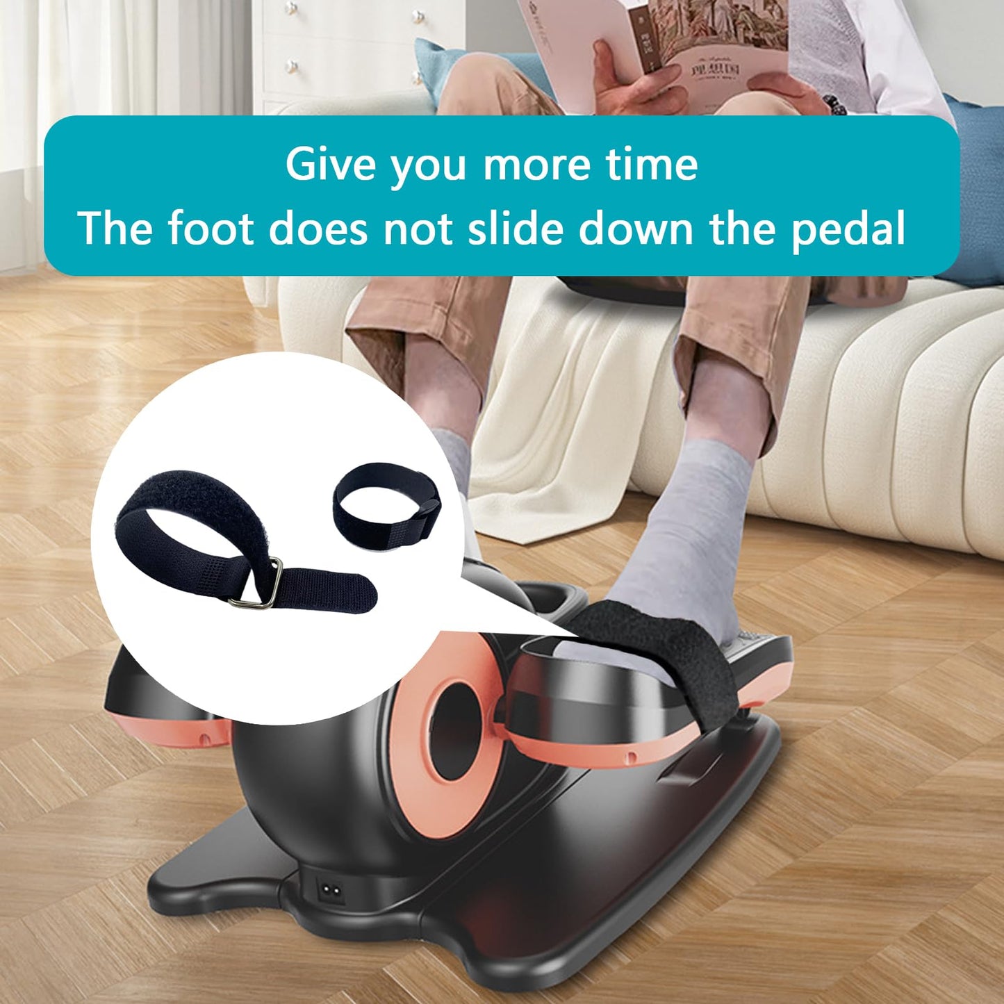 4 Pcs Ellipse Leg Exerciser Pedal Straps，Suitable for Under Desk Seated Leg Exerciser & Leg Pedal Exerciser for Senior Fitness Home Non-Slip Exercise Accessories