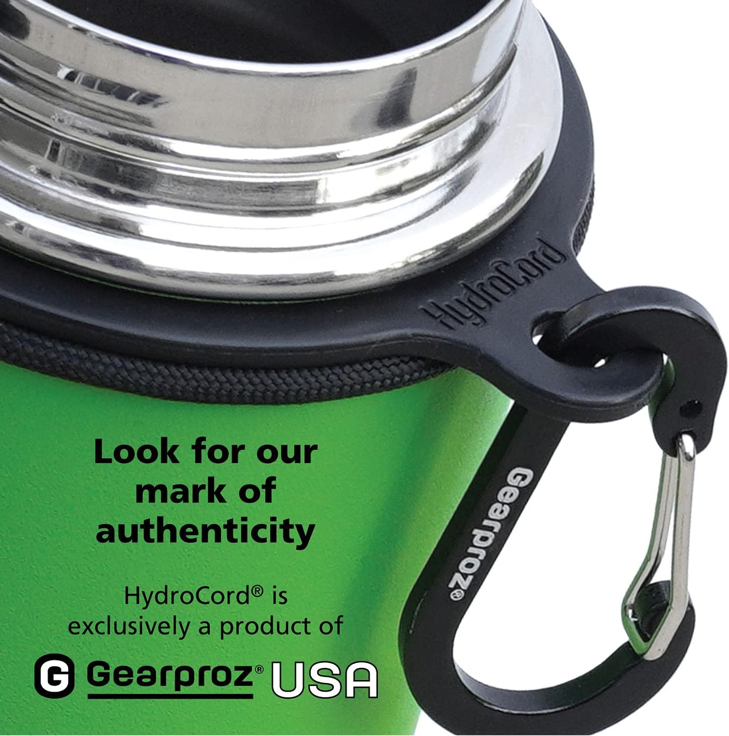 HydroCord Handle for Hydro Flask Wide Mouth Water Bottles, Hydroflask 1.0, Iron Flask, Thermoflask and Takeya Reusable Water Bottles, Paracord Survival Strap