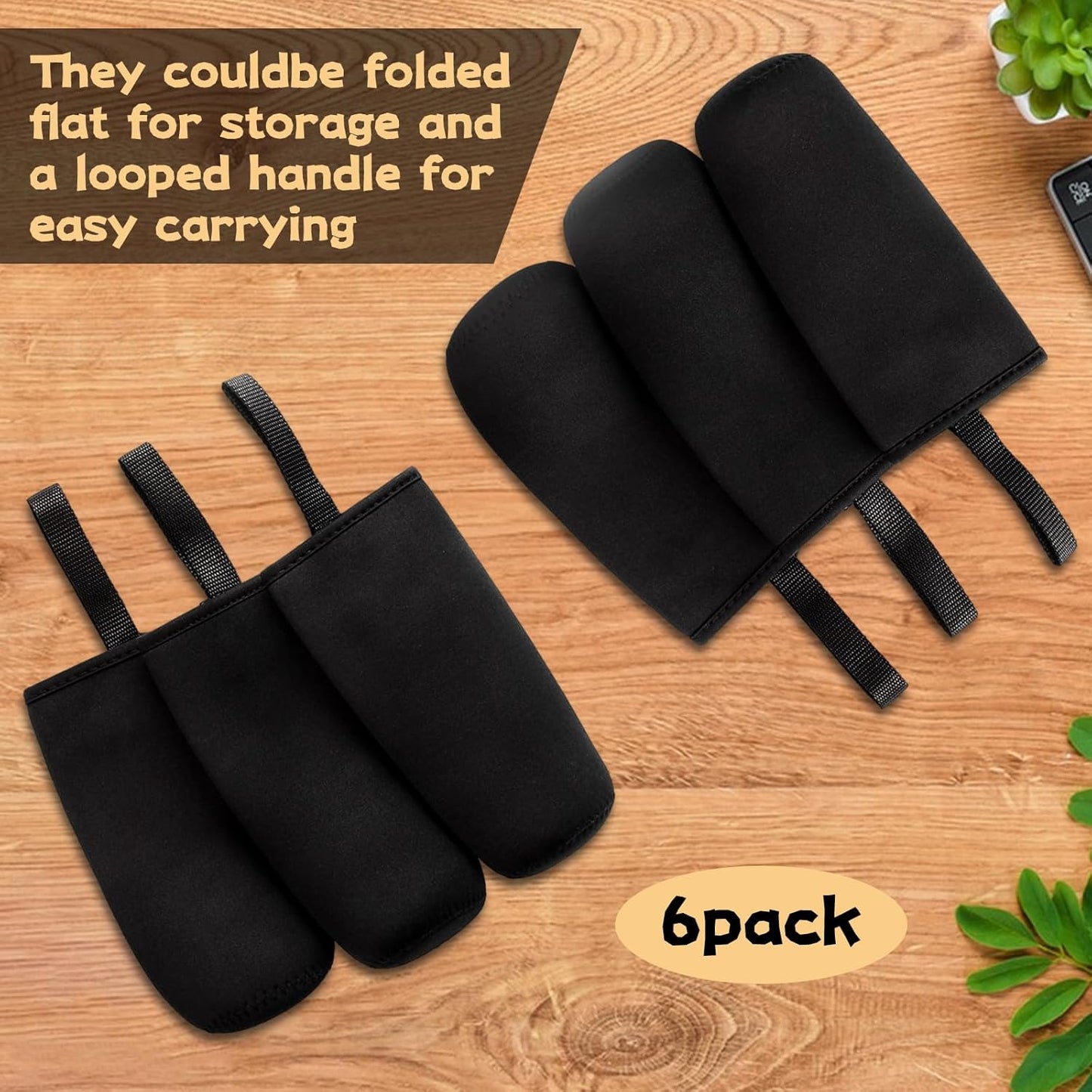 6 Pack Neoprene Water Bottle Sleeves Insulator Cooler Coolies Collapsible Nylon Bottle Sleeve Carrier Holder For 12-19.4 Ounce Bottles Or Cans By STARVAST