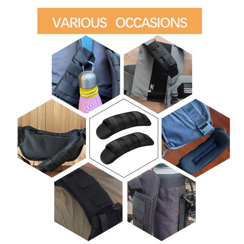 PQEUGOA 2 Pack Shoulder Strap Pads for Backpack & Tactical Vest - Width Up to 3.1" -Black
