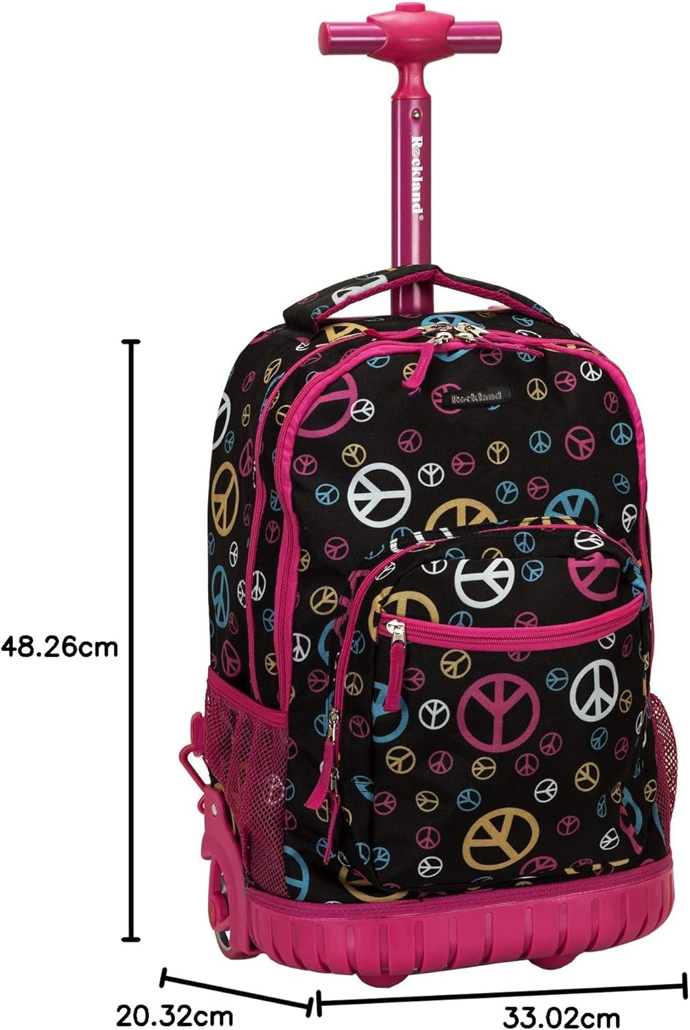Rockland Single Handle Rolling Backpack, PURPLEPEARL, One Size