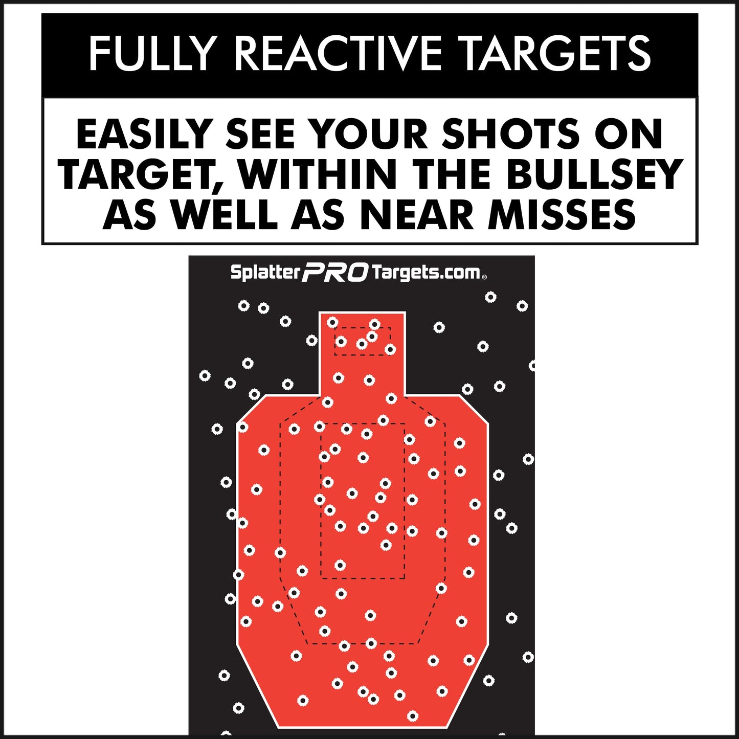 IPSC Style Splatter Targets, 12x18. Shots Burst with a Bright Splatter Upon Impact. Instantly See Your Hits and Misses!