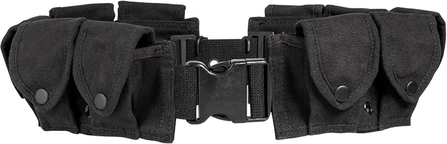 Fox Outdoor Products 10-Pocket Cartridge Belt – Heavy-Duty Canvas Ammo Holder w/Quick-Release Buckle – Adjustable to 58"
