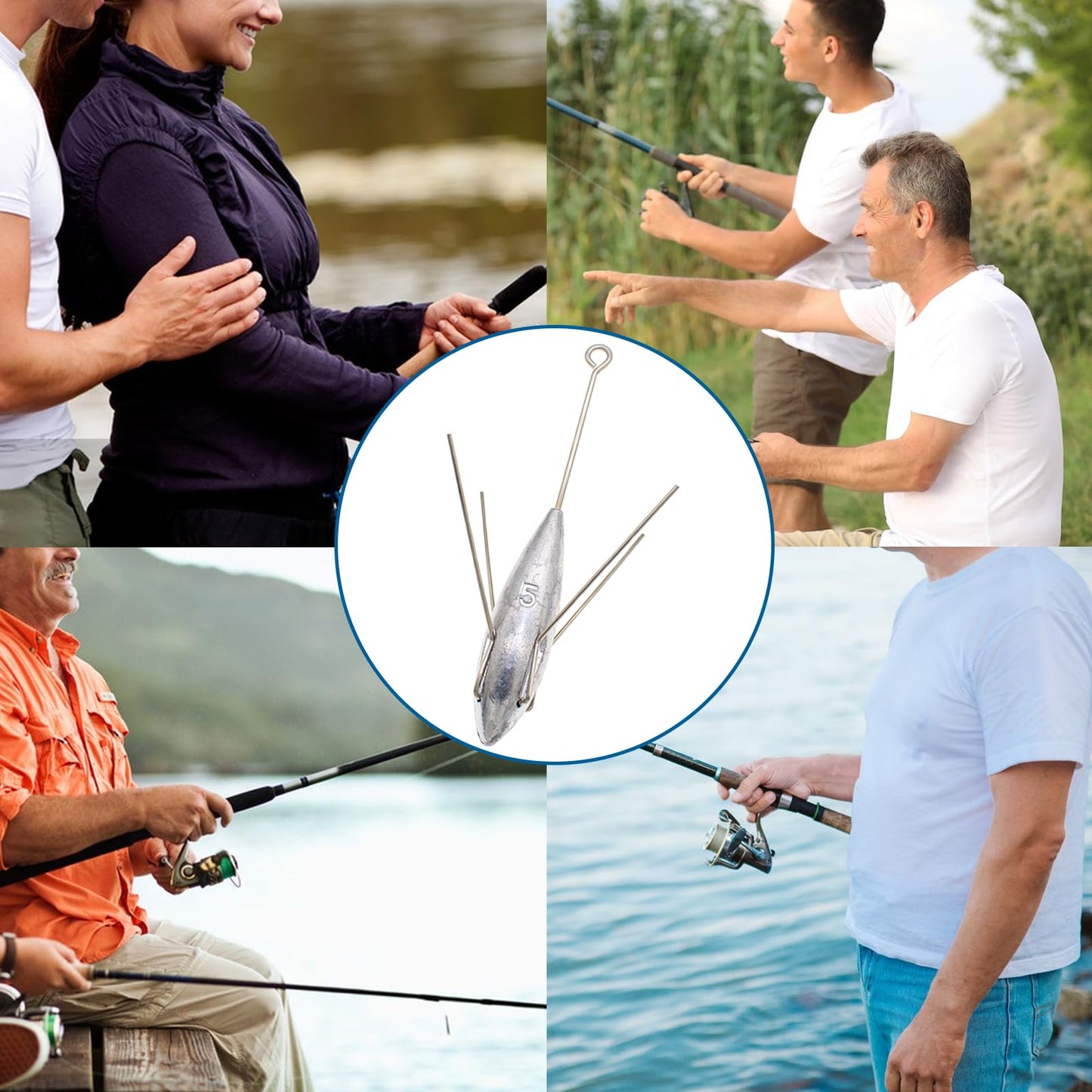 3 Pcs Sputnik Sinker Long Tail Fishing Weight Equipment, Saltwater Surf Casting Catfish Sinkers, Beach Sea Ocean Sand Fishing Spider Sinker(4)