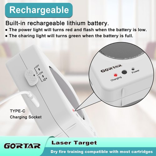 GORTAR Portable Laser Target for Dry Fire Pistol Shooting, Compatible with Laser Training Systems, Ideal for Home Practice and Competitive Shooting Training