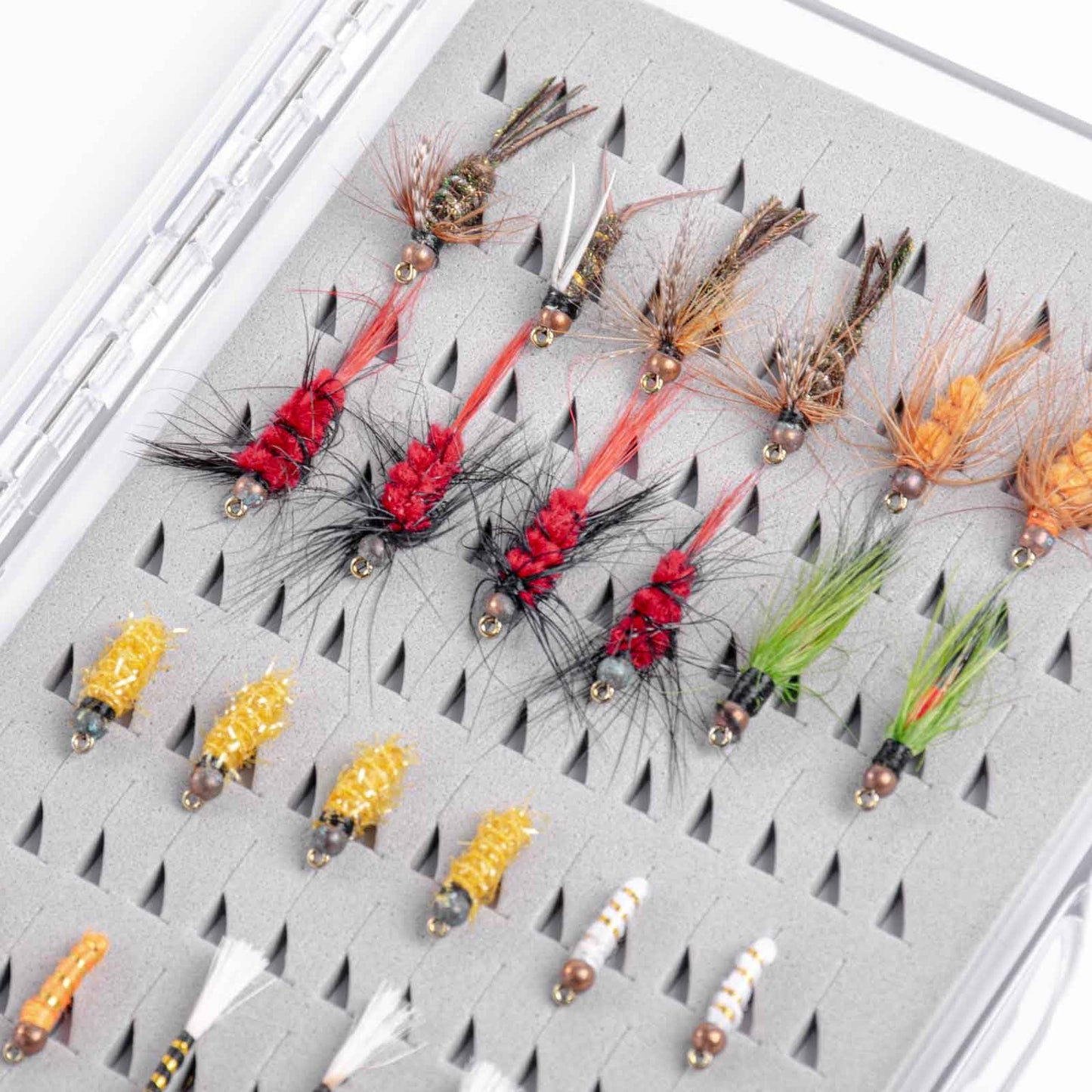 SF Fly Fishing Box Plastic Waterproof Pocket Thin Fly Boxes Clear Lid Easy Slit Foam Fishing Boxes 2PCS