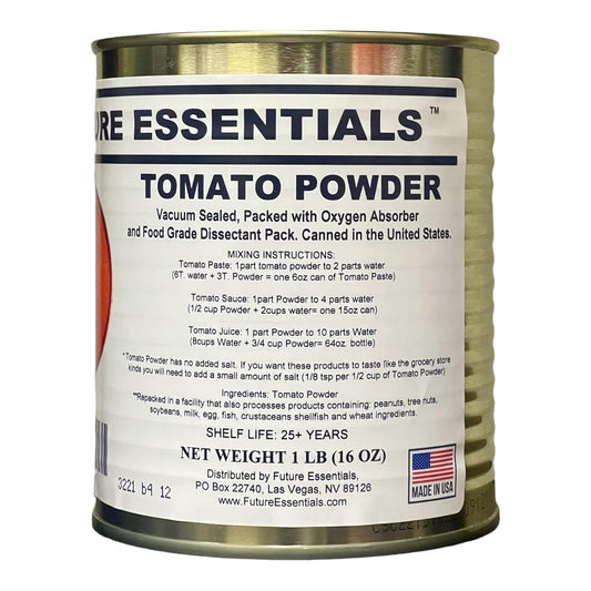 Future Essentials Tomato Powder | Real Tomato Taste | 16 oz Shelf-Stable Can | Long Shelf Life | Emergency Food Storage | Just Add Water | Great for Preppers, Campers & Cooks | Made in USA