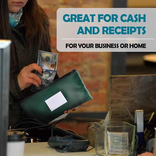 7 Pack Money Bags with Zipper for Cash | 11.25" x 6.25" | 7 Colors | Bank Deposit Bags, Cash Pouches with Zipper, Cash Register bag