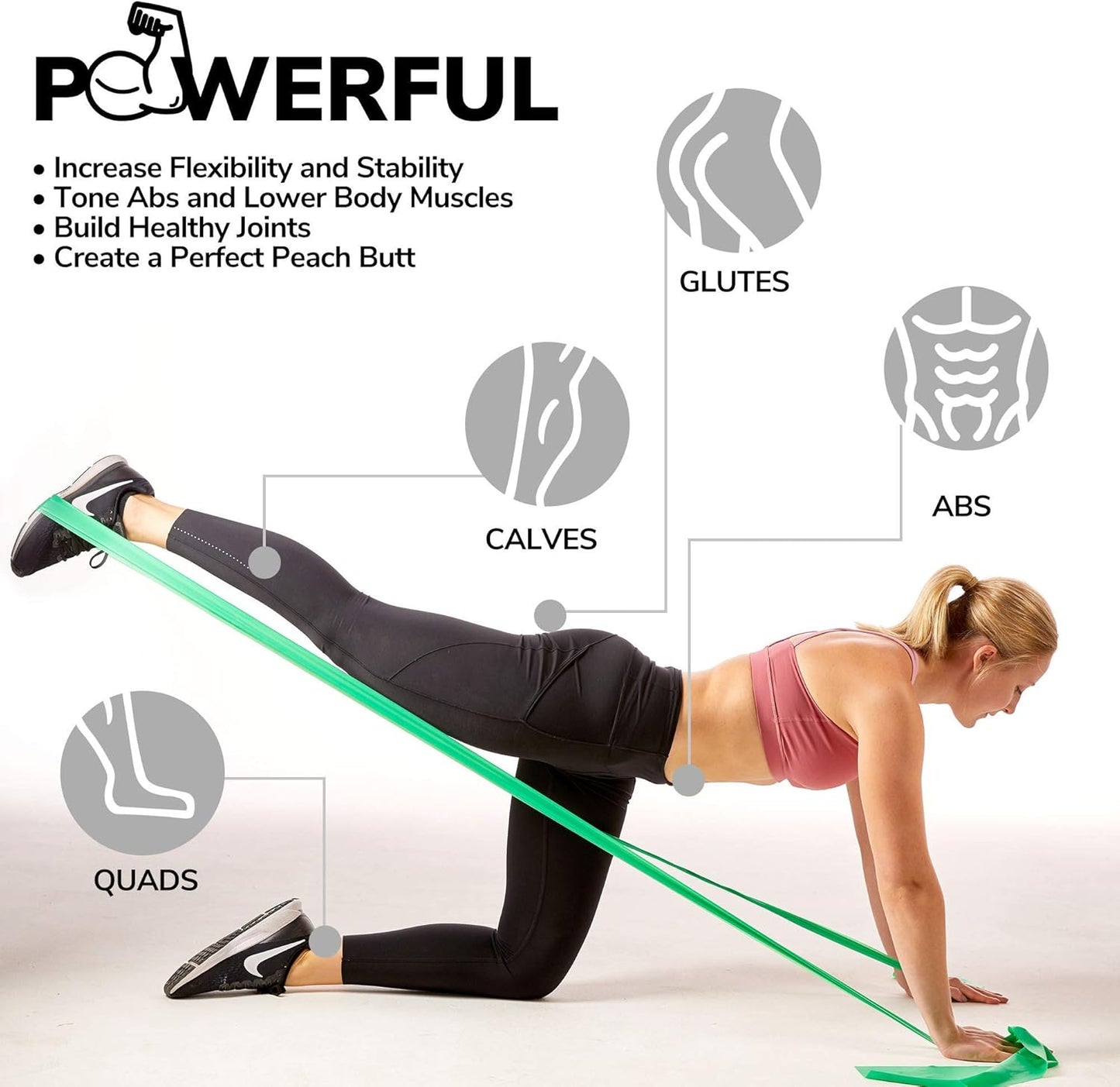 7Ft Long Resistance Bands for Stretching - Resistance Bands Set with Door Anchor - Exercise Bands Including Carry Pouch, E-Book & App - Latex-Free Workout Bands