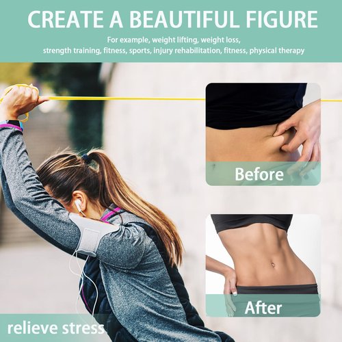 LELE LIFE 6Pcs Resistance Bands for Working Out, Heavy Duty Pull Up Bands, Exercise Bands, Workout Bands, Stretch Bands for Exercise, Resistance Band Set for Fitness Physical Therapy Home Gym