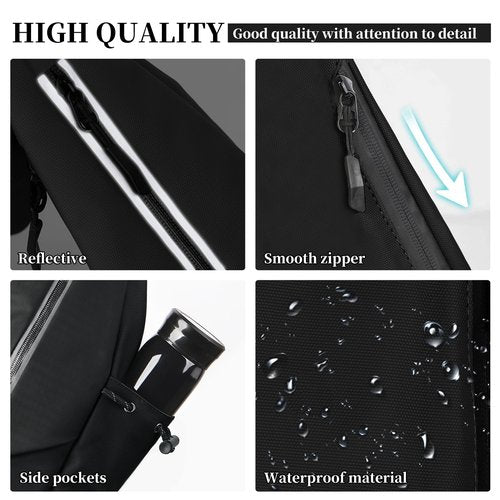 CLOLCKQ Anti Theft Sling Bag Chest Shoulder Backpack for Men Women Crossbody Bags Casual Daypack for Travel Running Hiking Camping Bicycle Sport (1-Black)