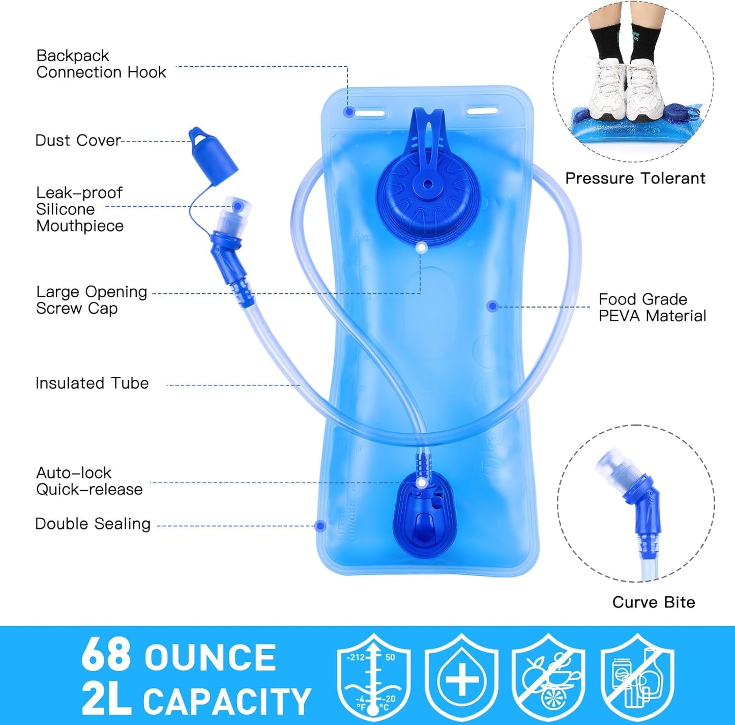 KUYOU Running Hydration Vest - Lightweight Insulated Hydration Backpack with 2L Water Bladder, Adjustable Chest Straps and Reflective Water Backpack for Trail Running Marathon Race Hiking Cycling
