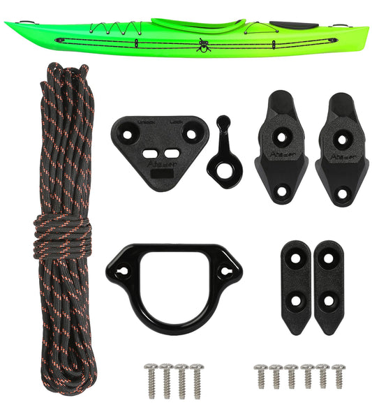 Atader Kayak Anchor Trolley Kit, Standard Anchor Trolley System for Kayak Canoe, Suitable for Freshwater and Saltwater Use, with Stainless Steel Screws