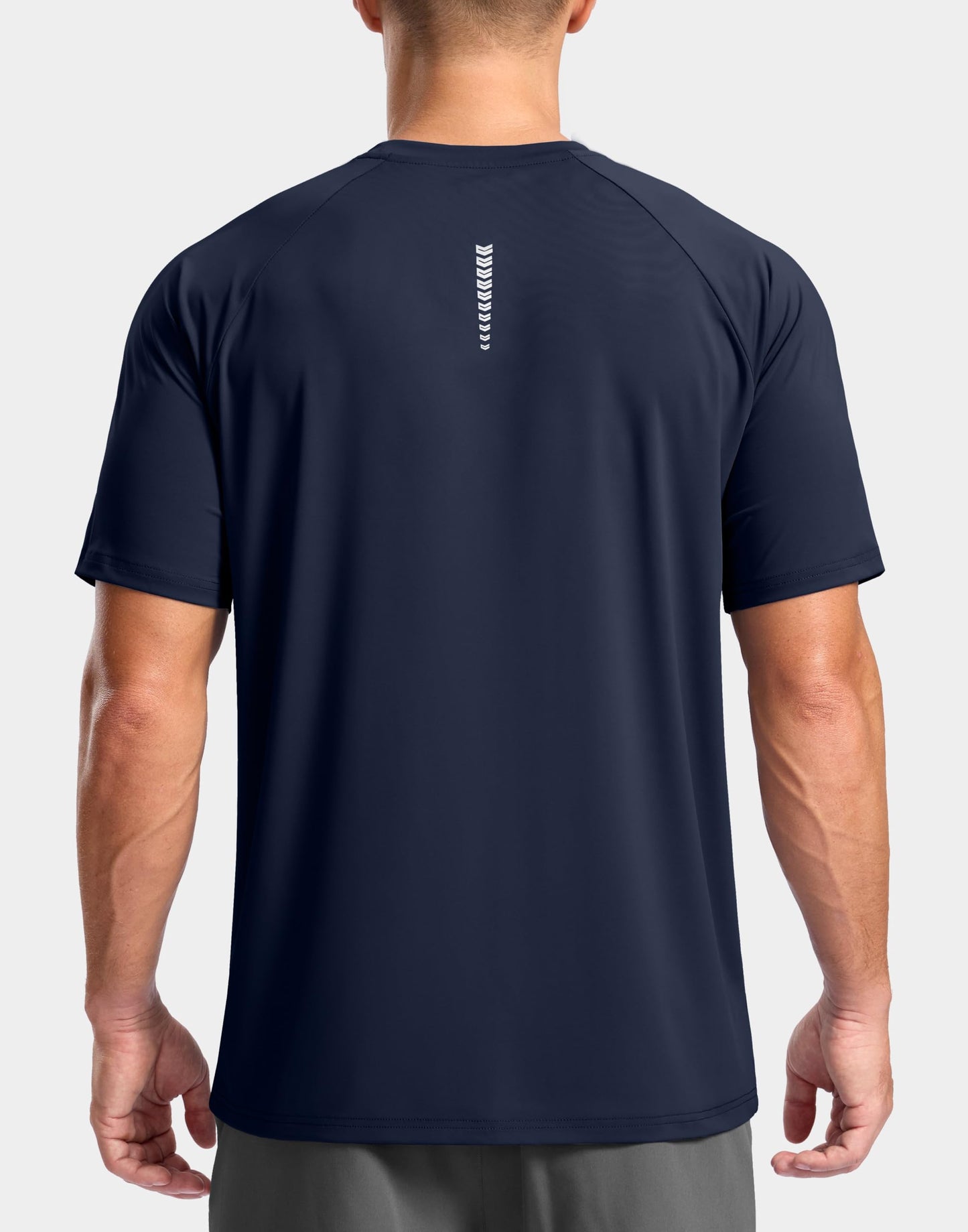 G Gradual Men's Athletic Workout T-Shirts Moisture Wicking Cooling Running Shirts Short Sleeve Performance Tee for Gym Tennis(Navy,L)